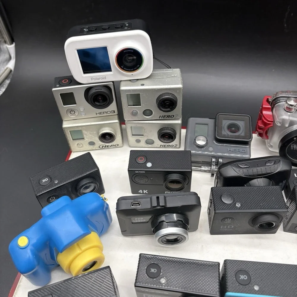 Lot 24 Action Cameras GoPro Hero Polaroid 4K Waterproof Bundle Parts Repair